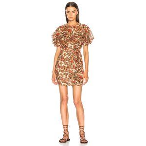 NWT RRP $670 Isabel Marant Robe Face Floral Print  Mini Dress in Red S